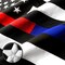 G128 - Thin Blue Line Police & Thin Red Line Firefighter Heavy Duty 220GSM Tough Spun Polyester Embroidered 2.5x4ft US American Flag Brass Grommets Honoring Law Enforcement Officers First Responder